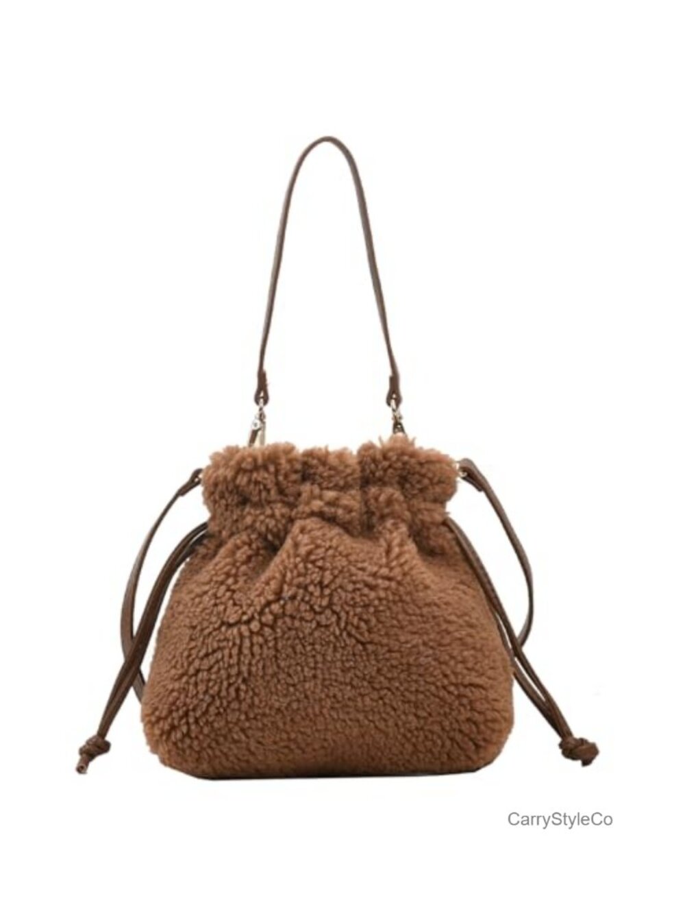 Fluffy Faux Fur Bucket Crossbody Bag Fuzzy Purse Women